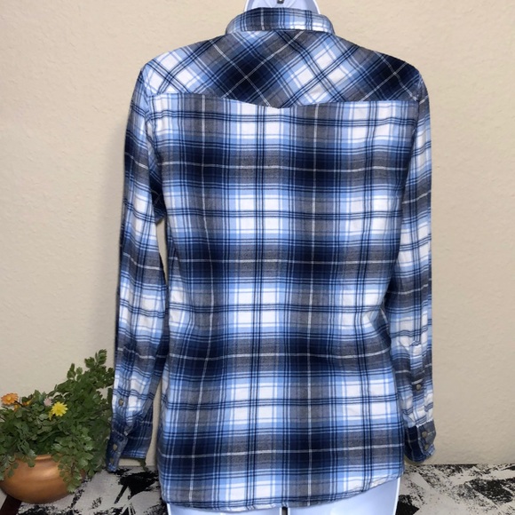 Jach’s Girlfriend women’s blue Button Down Shirt - Picture 5 of 8